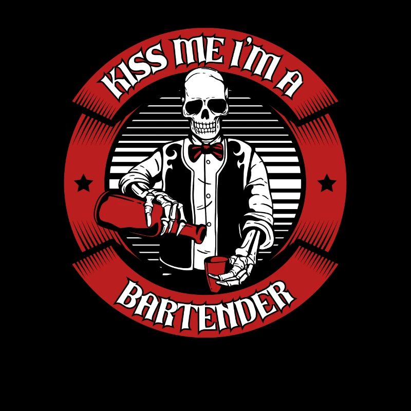 Kiss Me I'm A Bartender Barman Bartender Barmaid