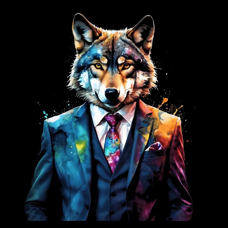 Costume de loup imprimé de conception animale colorée