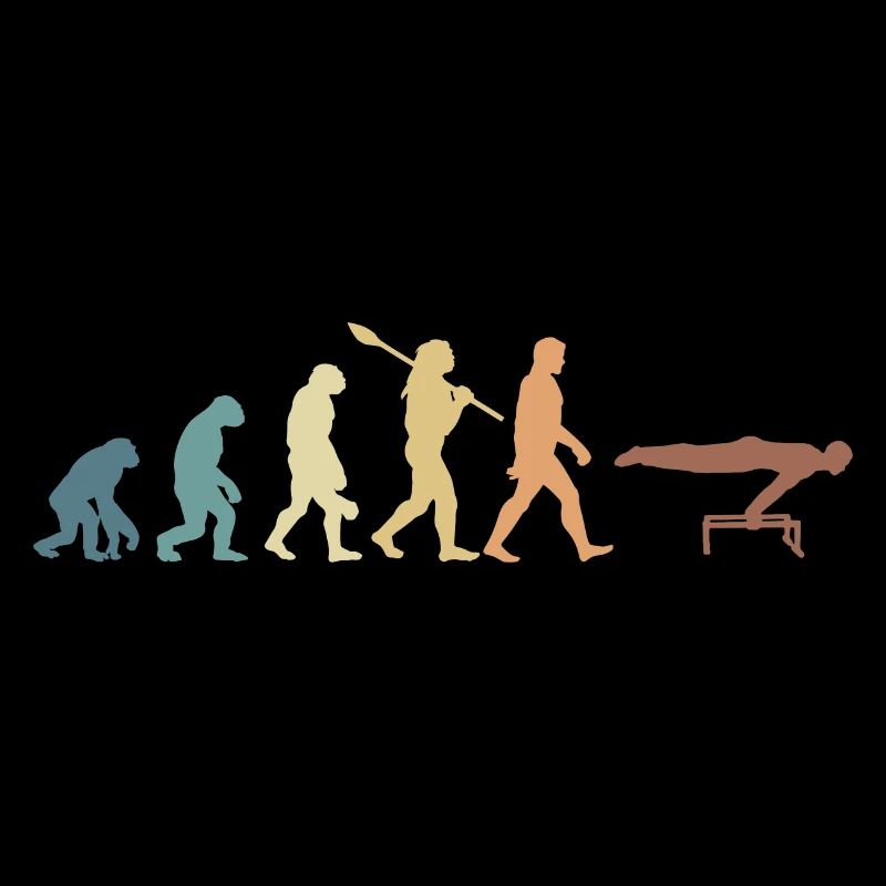 Evolution of man Calisthenics Retro Vintage
