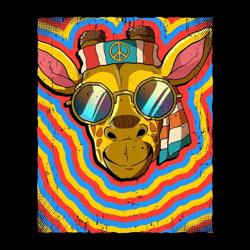 Hippie Giraffe Psychédélique Trippy