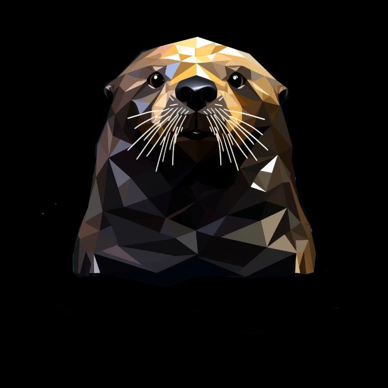 Geometric Style Sea Otter