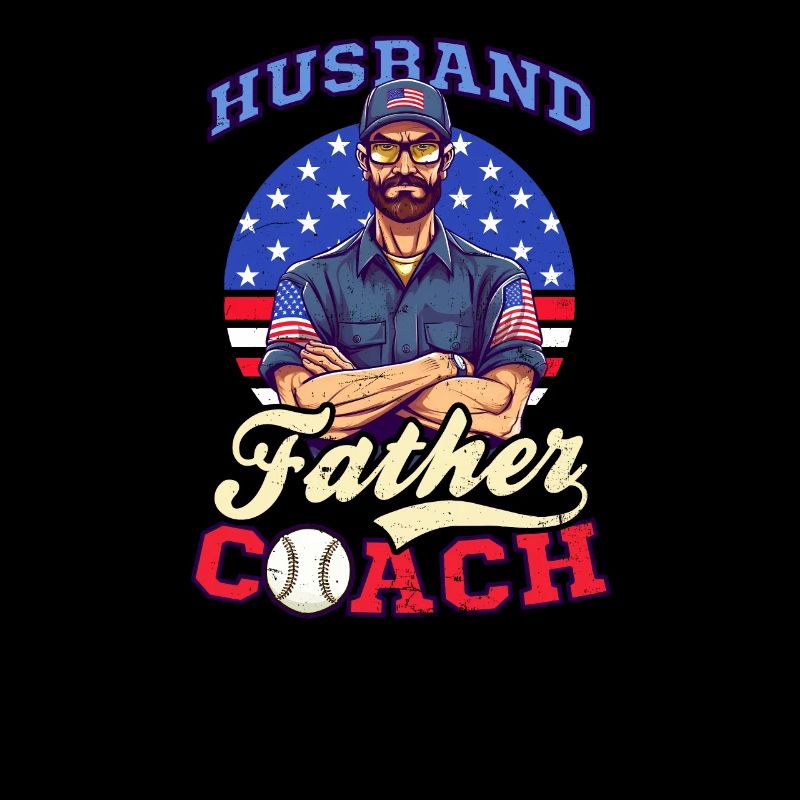 4. Juli Baseballtrainer Ehemann Vater Trainer