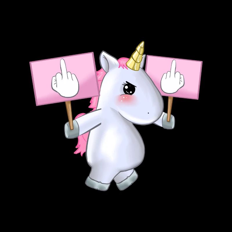 Gehendes Einhorn mit Mittelfinger-Zeichen-Geschenkidee