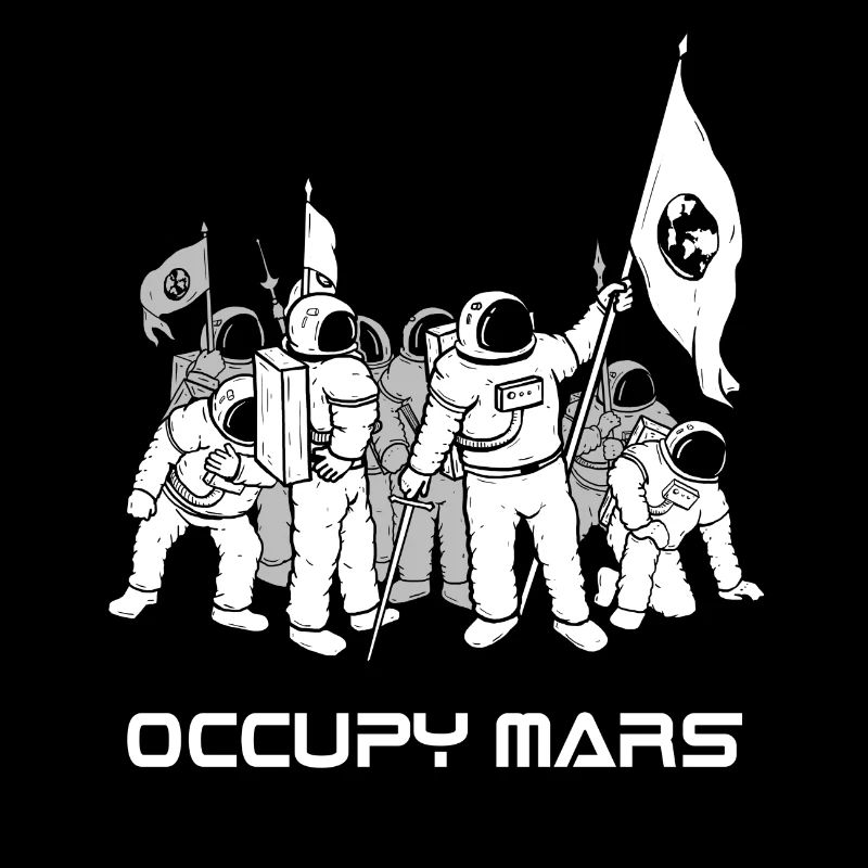 Occupy Mars Astronaut Exploration Journey Tshirt