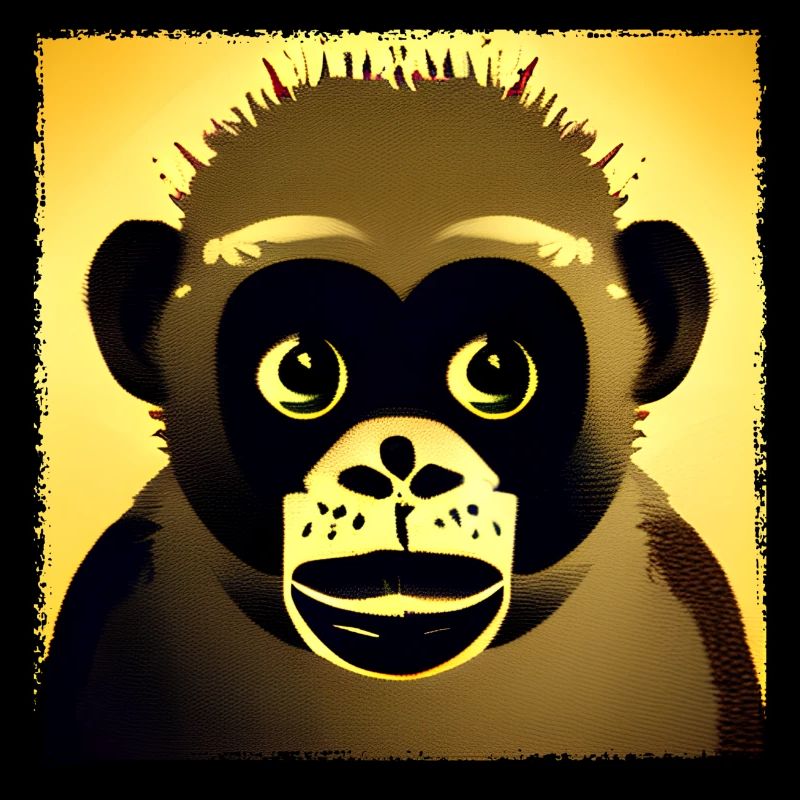 Singe jaune de la forêt tropicale humide