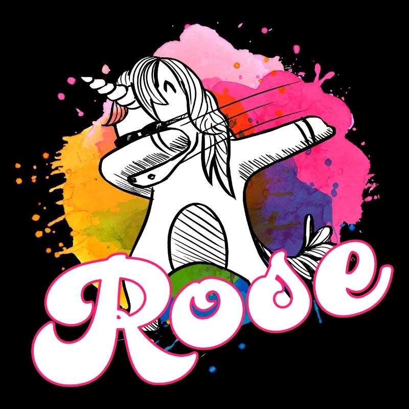 ROSE - Schöner Name mit dabbing Einhorn