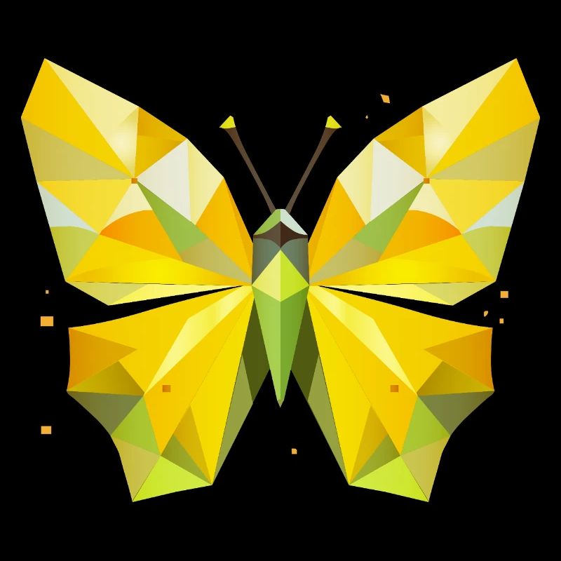 papillon citron jaune vif dans un style moderne