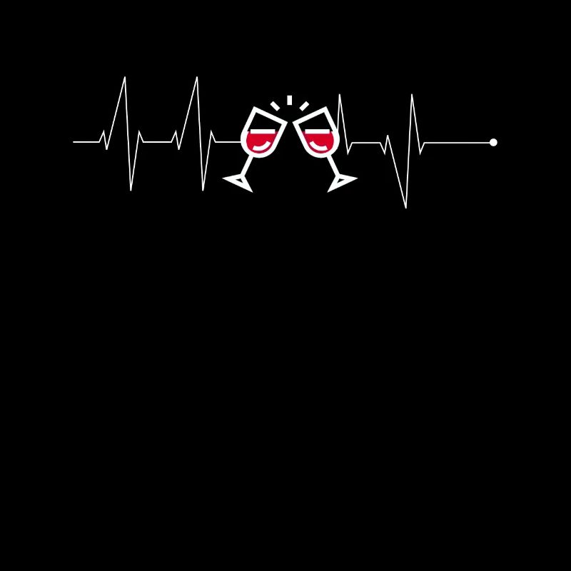 a heartbeat t-shirt ECG wine drinker