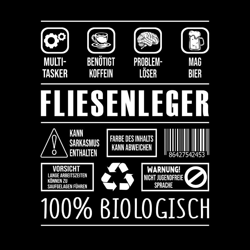 Fliesenleger Beruf Spruch lustig Mosaikleger