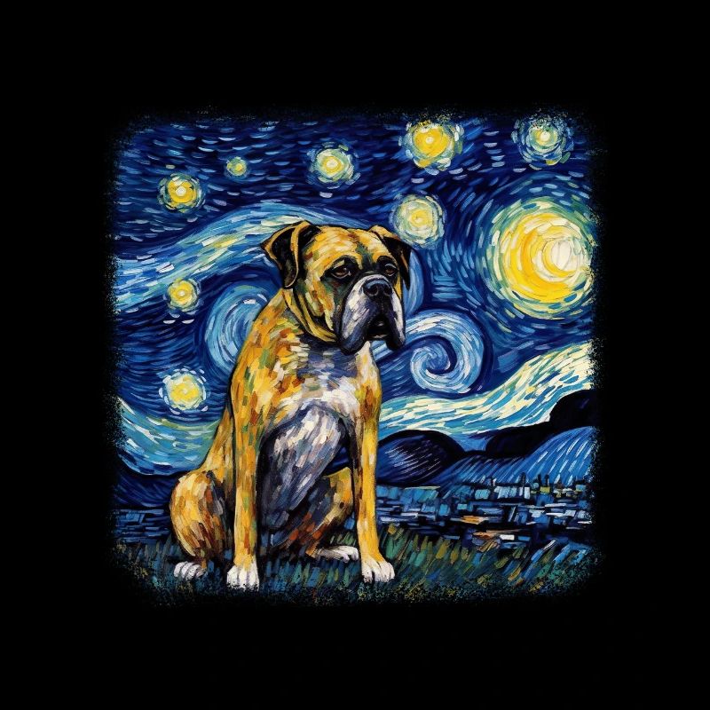Boxer Van gogh starry night