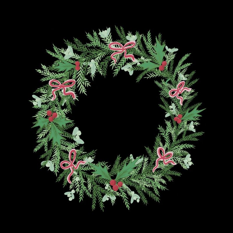 Weihnachtskranz mit roten Schleifen