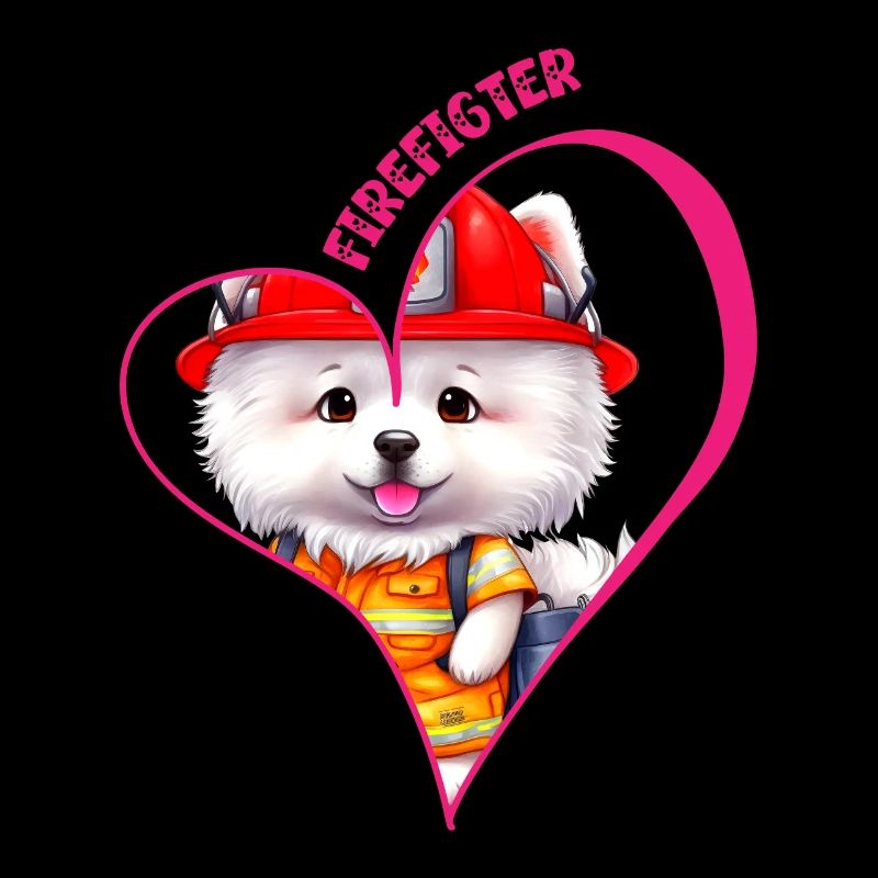 Firefighter, samoyed love