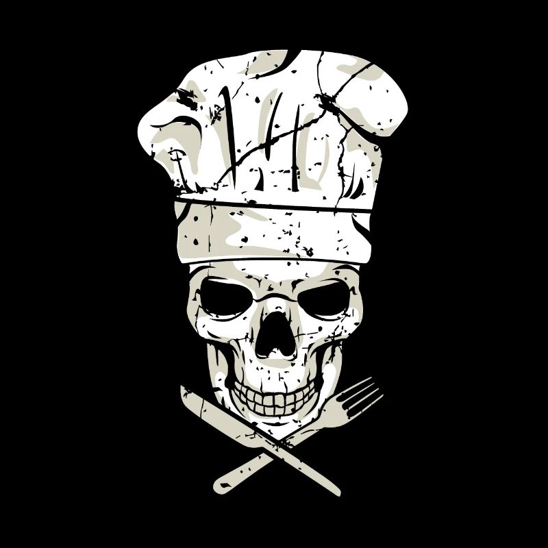 Skull cook griller hobby cook head chef