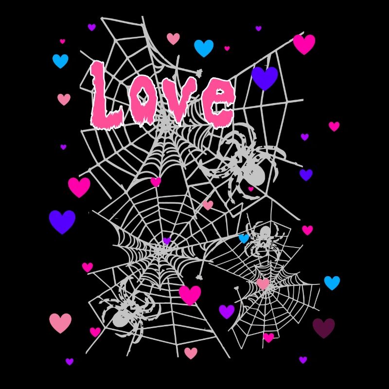 Hearts, spider, graffiti, spider web, love, heart