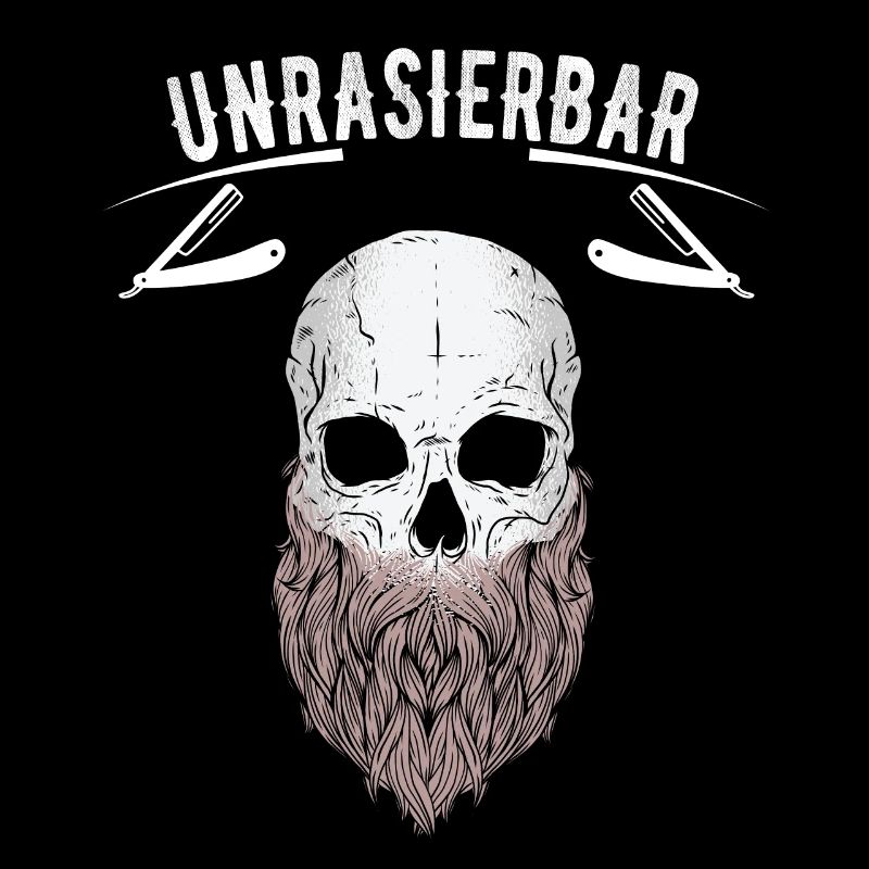 Unrasierbar Bärtiger Mann Totenkopf Mann mit Bart