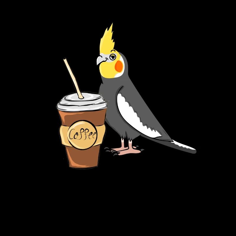 Nymphensittich mit Kaffee