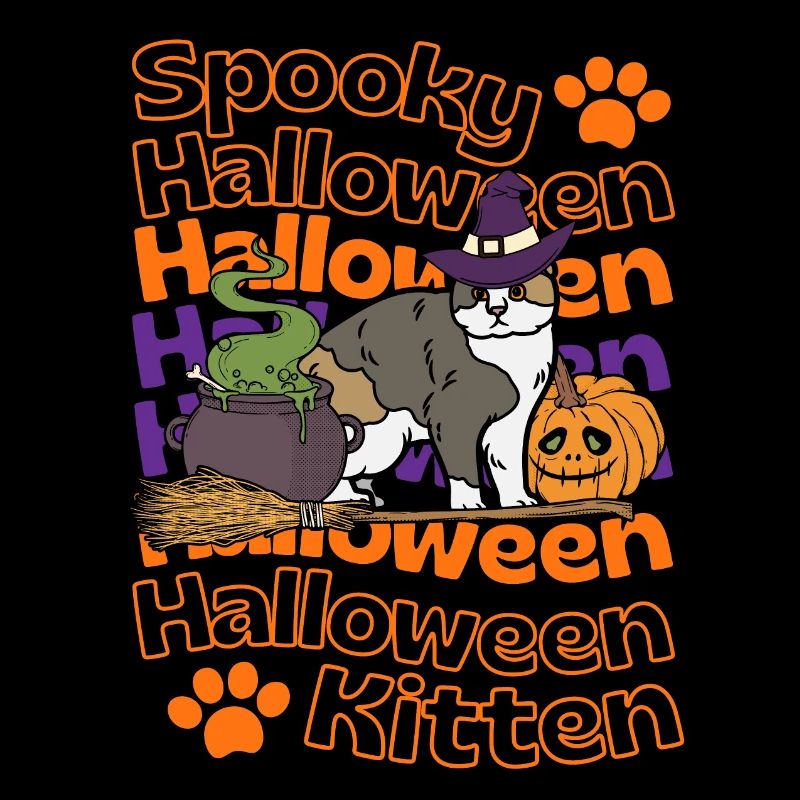 Scottish Folding Ear Cat Spooky Halloween Cat