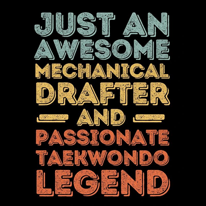 Technischer-Zeichner Taekwondo retro
