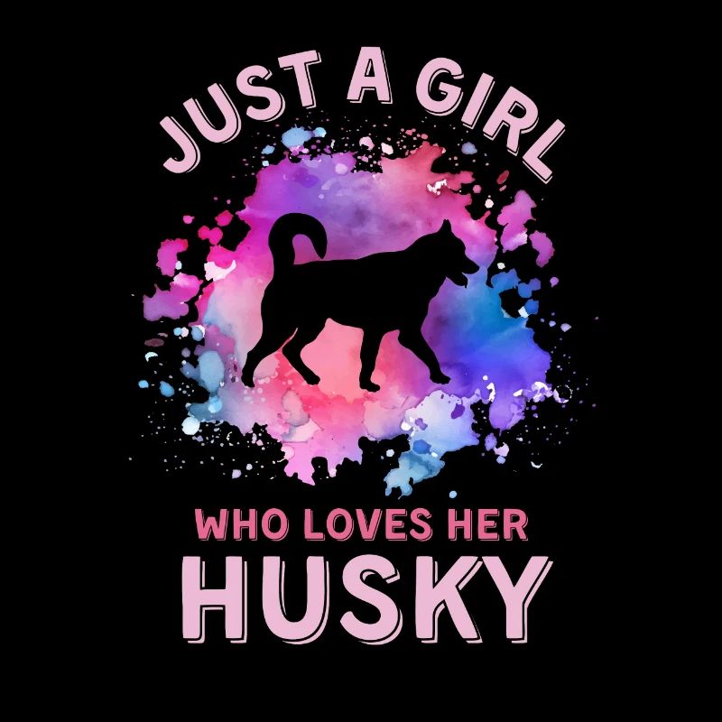 Nur ein Mädchen, das ihren Husky liebt