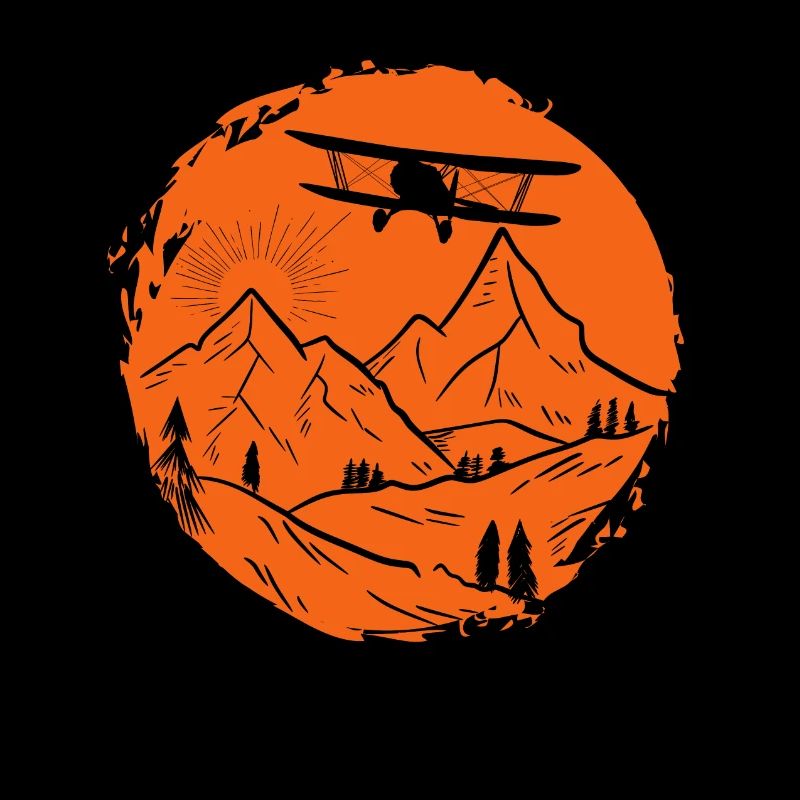 Biplane flying