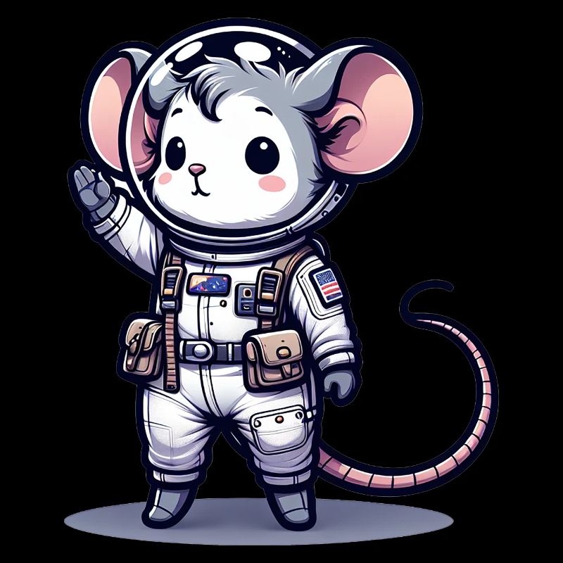 Souris mignonne astronaute