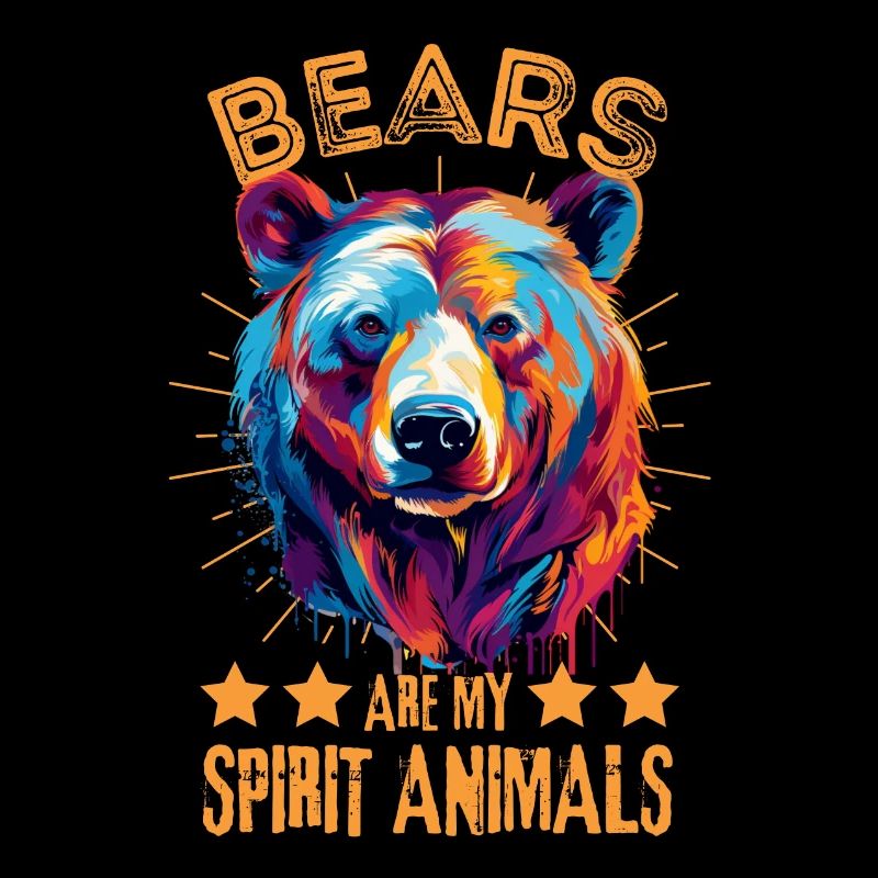 Colorful bear paint blobs paint splashes