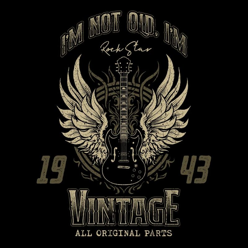Ich bin nicht alt, ich bin Vintage Retro 1943 Gitarrist