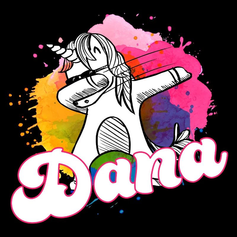 DANA - Schöner Name mit dabbing Einhorn