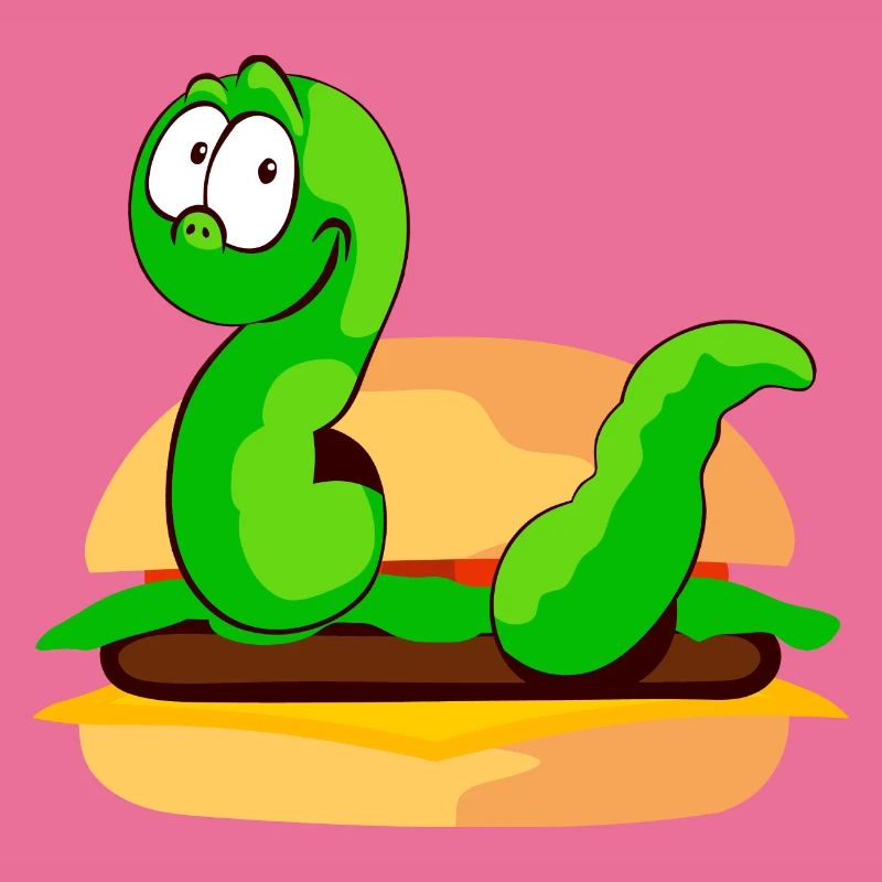 Ver vert dans un hamburger