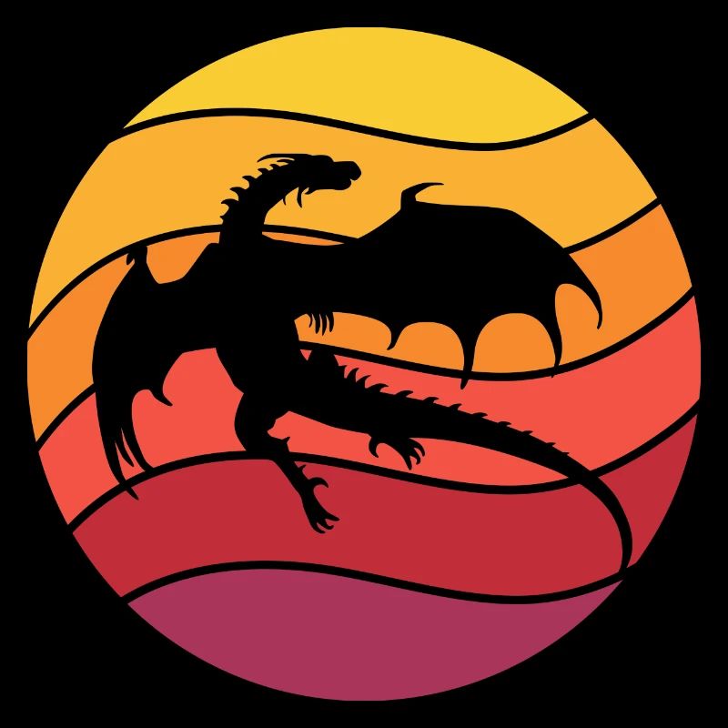 Dragon Retro Style Vintage