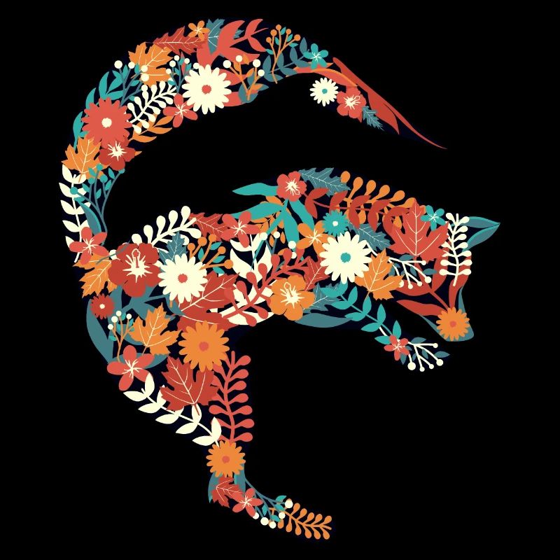Fuchs Delfin Blumen