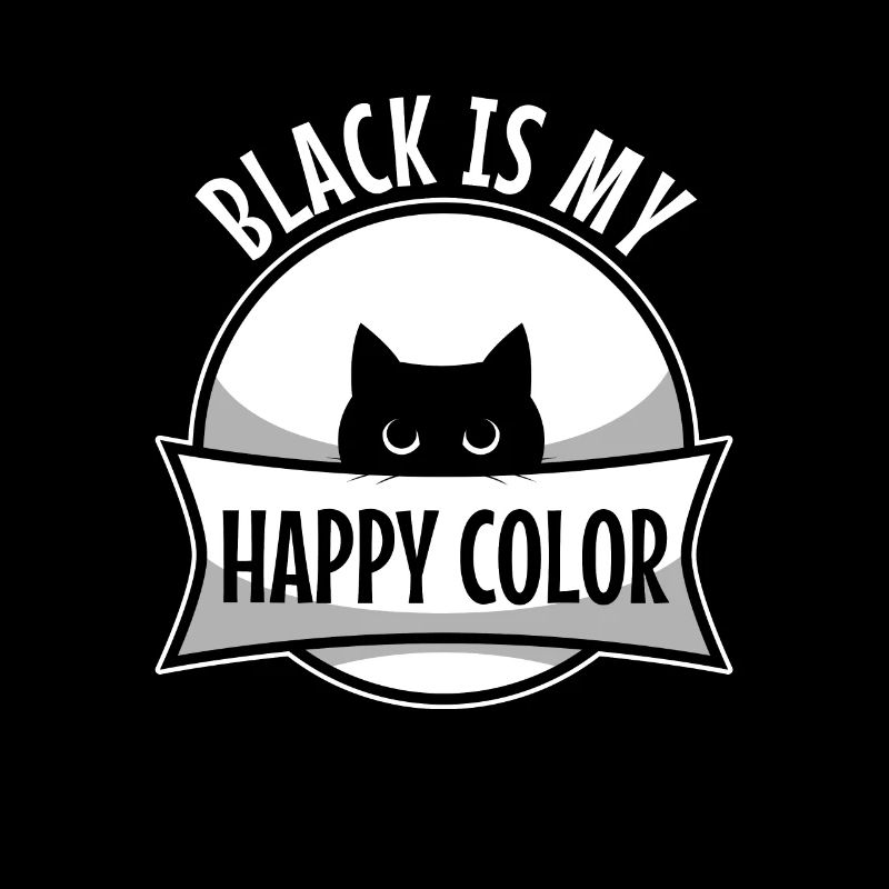 Le noir est ma couleur heureuse, chat noir