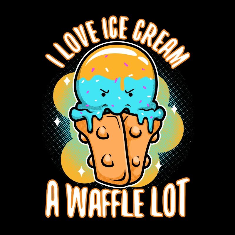 J’aime la crème glacée beaucoup gaufre