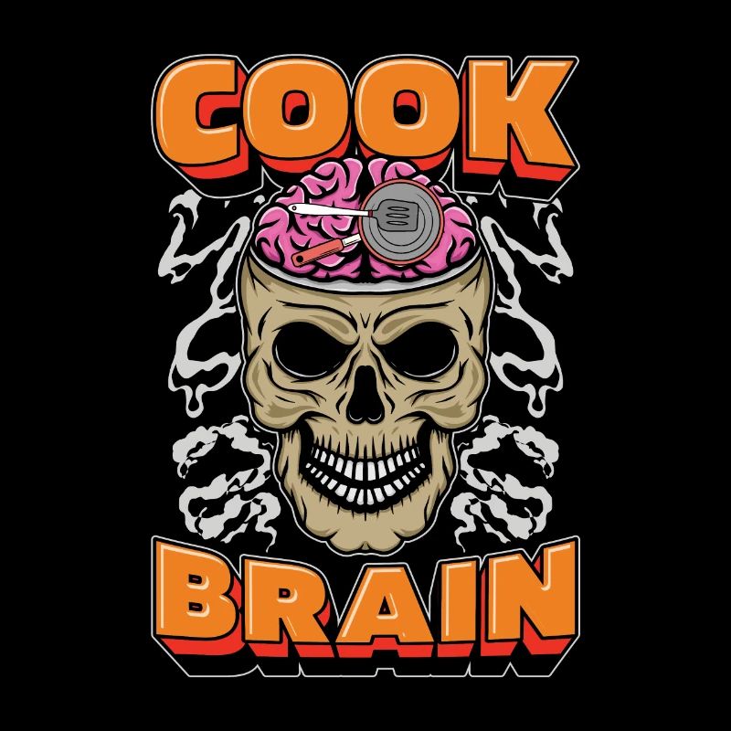 Chef Cooking Skull Cook Brain