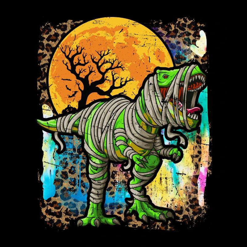 Halloween Dinosaurier Zombie Tie Dye