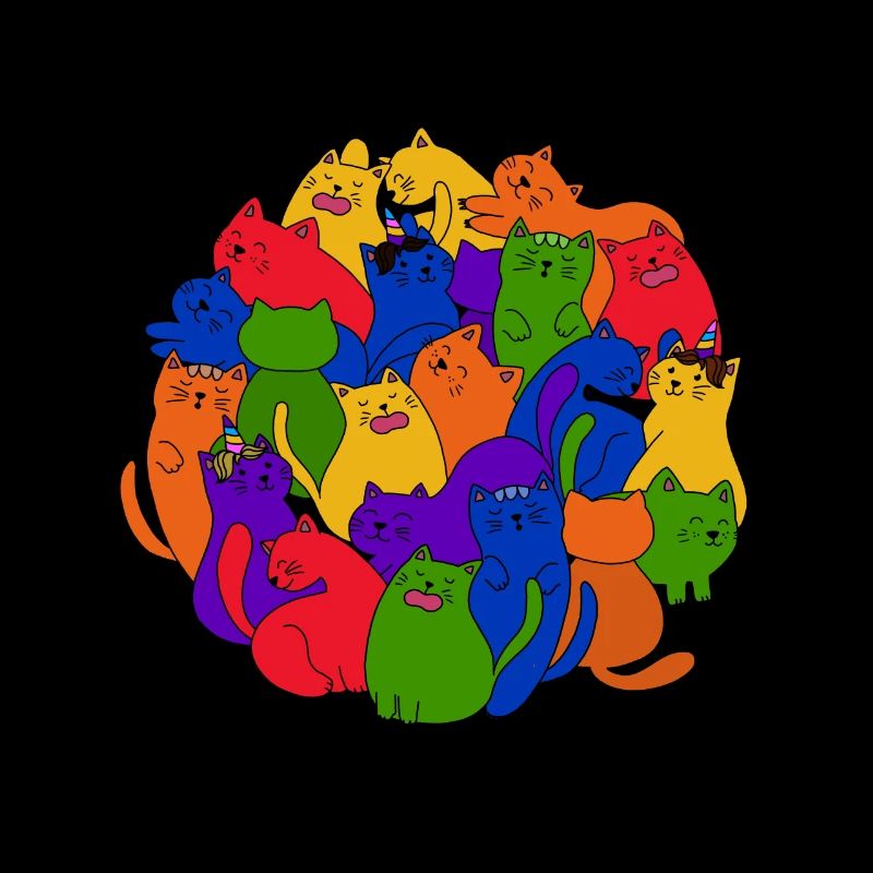 Small multicolored LGBT kittens