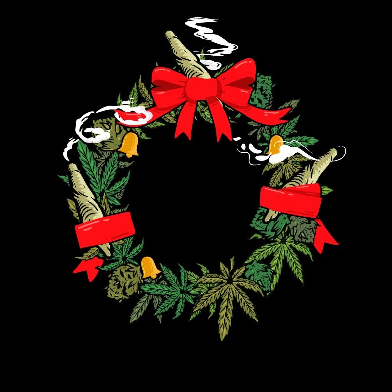 Couronne de Noël au cannabis