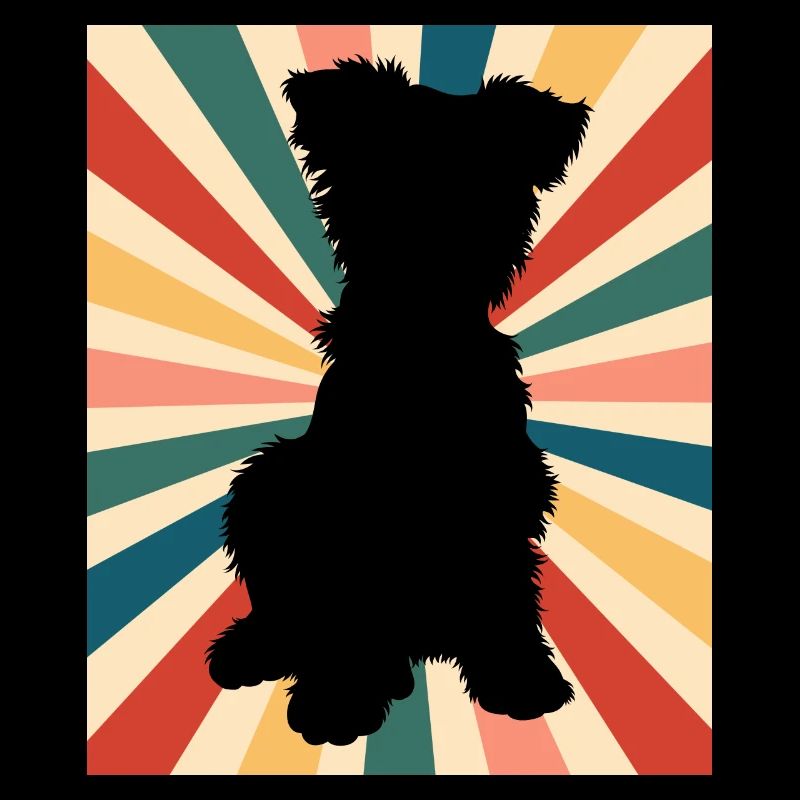 Cute Yorkshire Terrier Dog Breed 80s 90s Retro