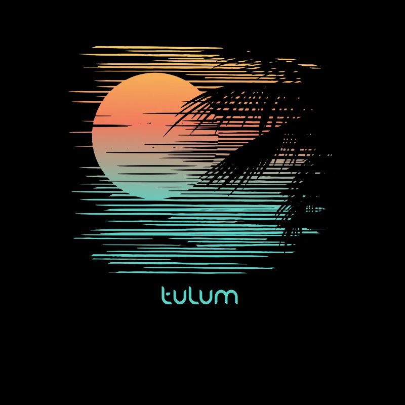 Artistic Tulum Mexico Palm Tree Vacation Souvenir