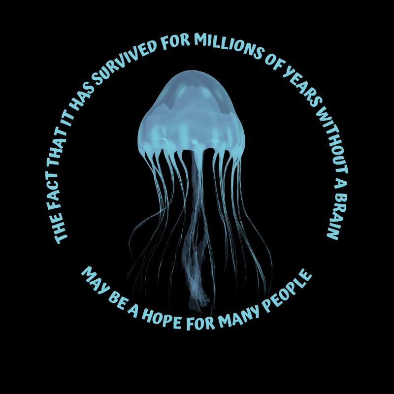 Jellyfish have no brain, funny caption