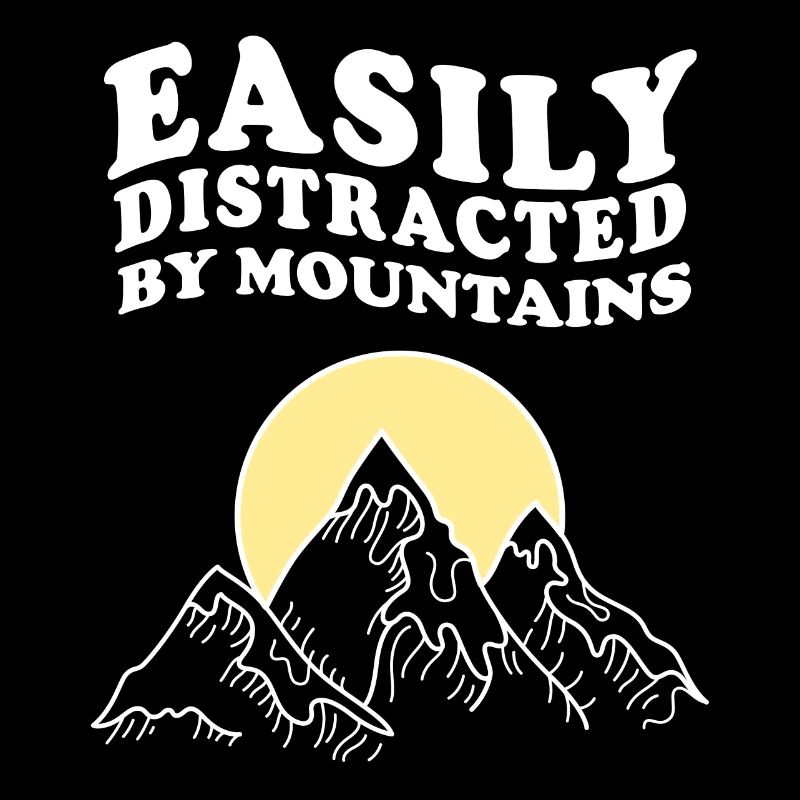 Facilement distrait par les montagnes rétro Vintage Berge