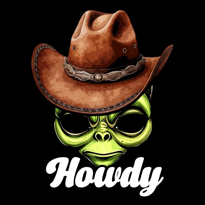 Howdy Alien Cowboy Space UFO Drôle Western Rodéo