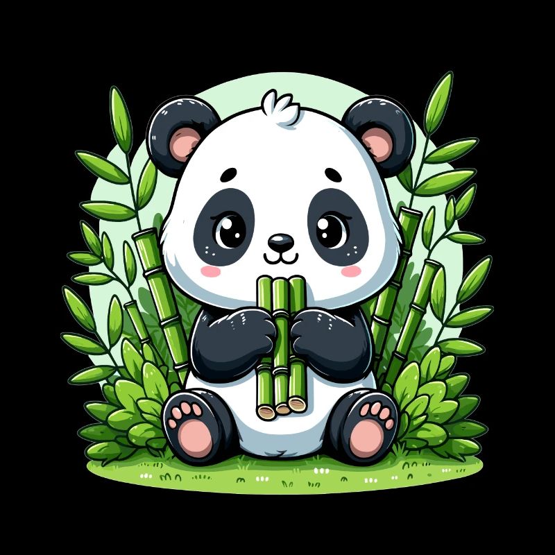Panda in bamboo forest