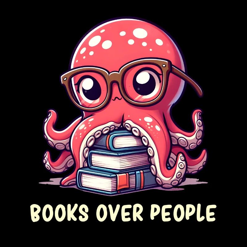 Book Nerd Humor Introvert Sarcasm Octopus Reading
