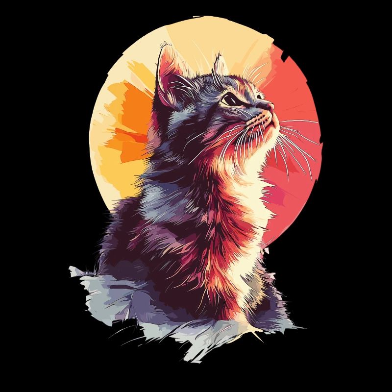 Chat Chats Chaton Coucher de soleil
