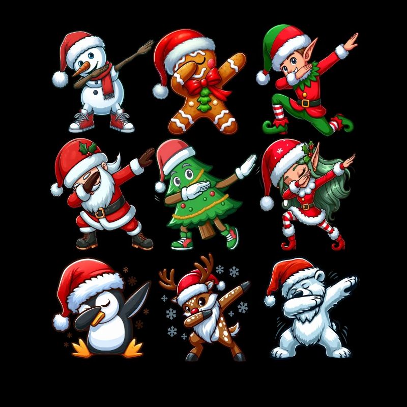 Dabbing Santa Elf Christmas Dance Squad Trendy