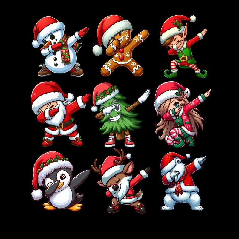 Dabbing Santa Elf Christmas Dance Squad Trendy