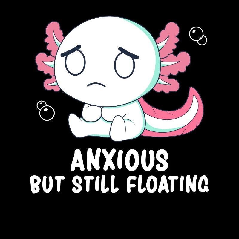 Cute Anxious Axolotl Socially Awkward Walking Fish