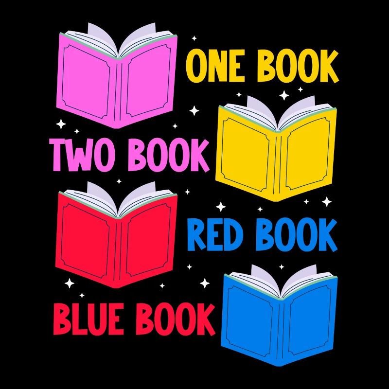un libro due libro libro rosso libro blu Disegno per un