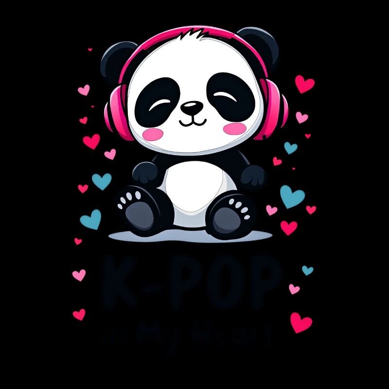 K-Pop dans mon cœur Panda mignon